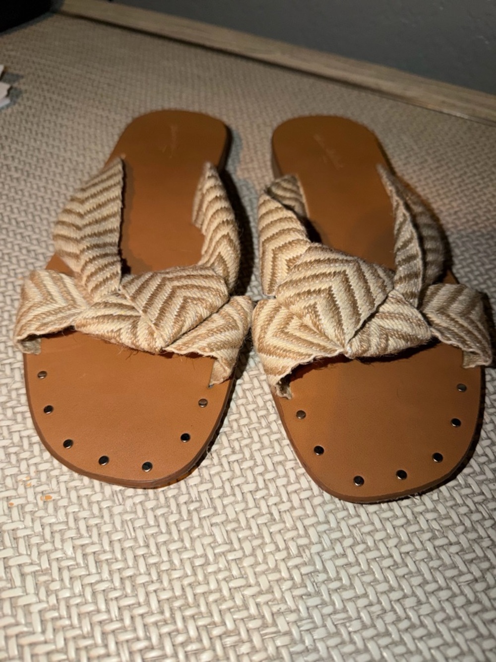 Universal Thread Braided Knot Slide Sandals in Tan